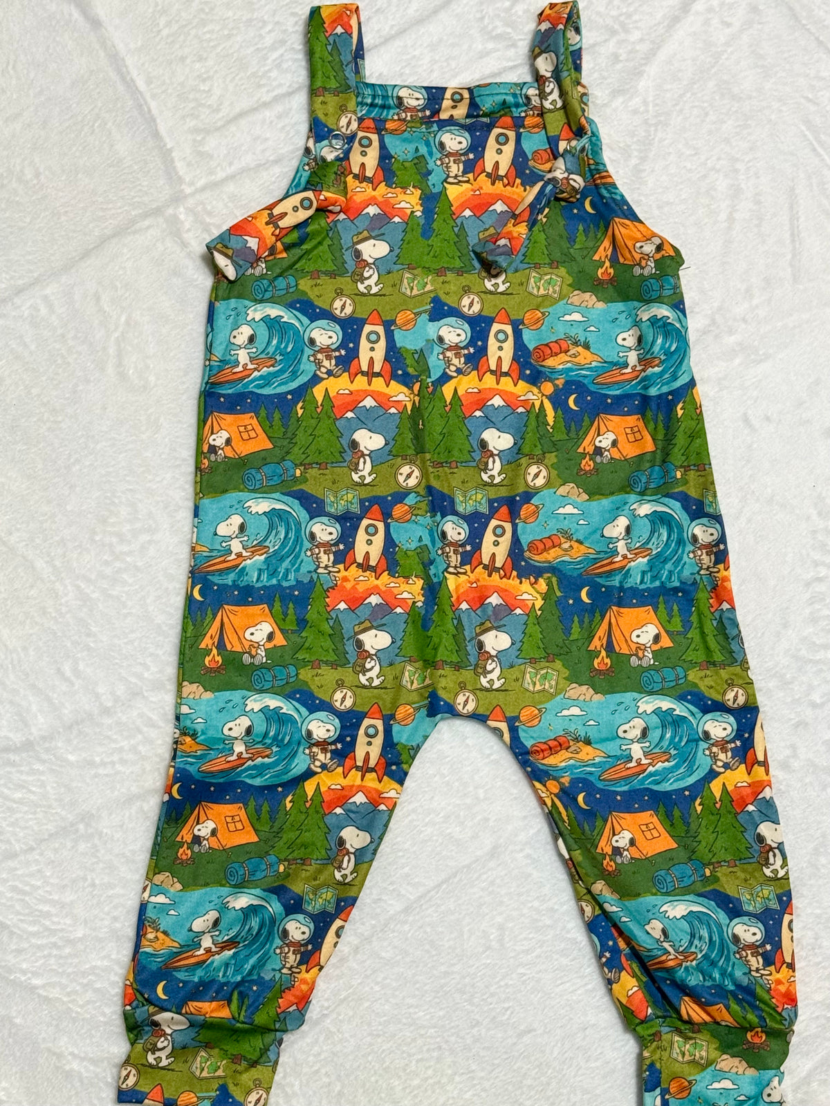 Dog adventures long knotted overalls