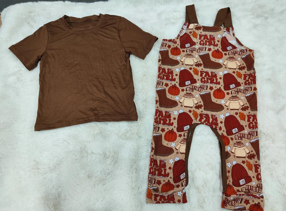 Fall Girl Era— tee & bamboo overalls