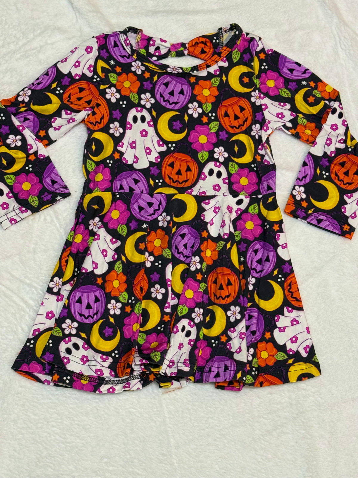 Purple Pumpkins LS Twirl Dress