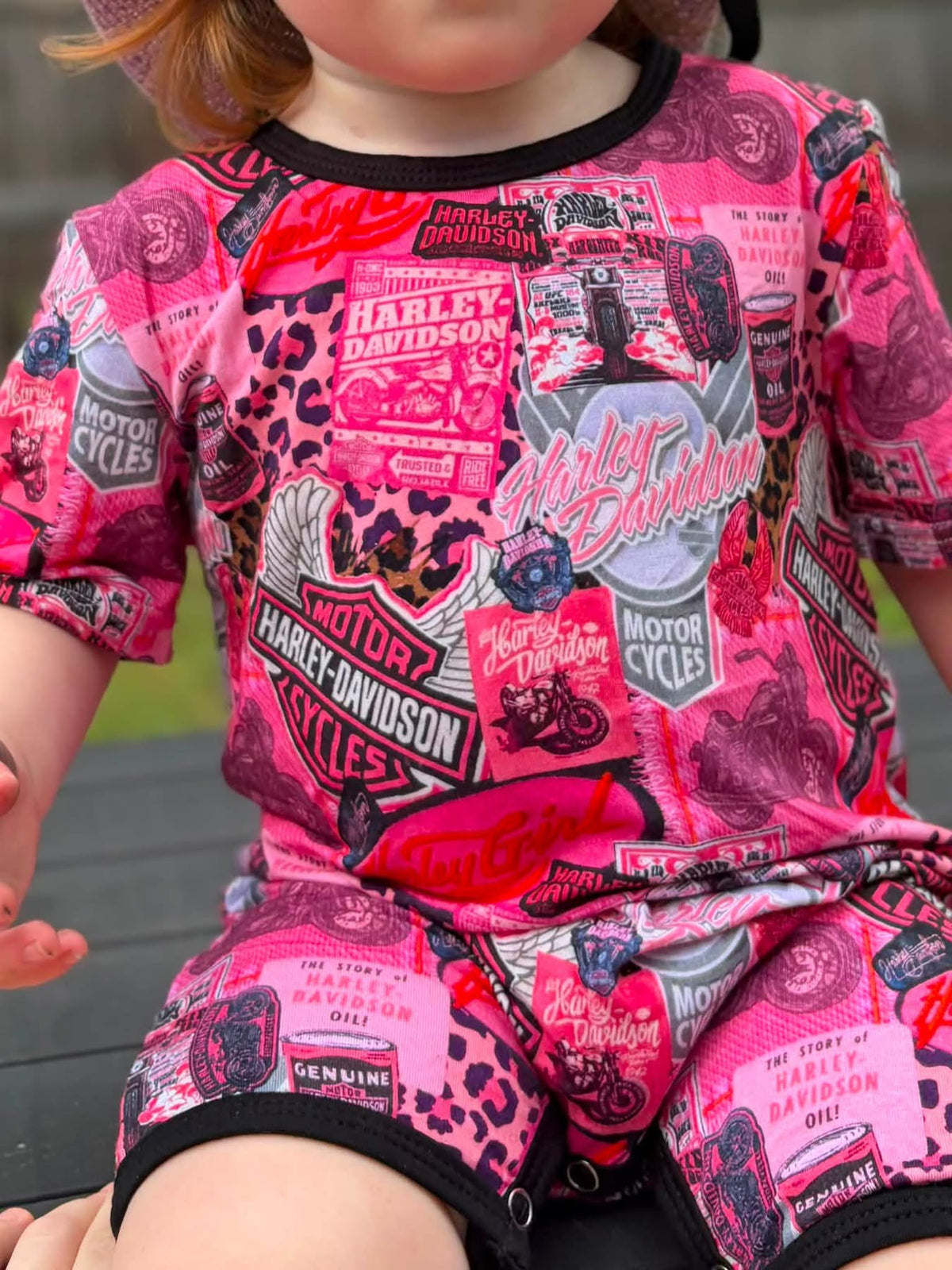 Pink rebel rider -Tshirt romper