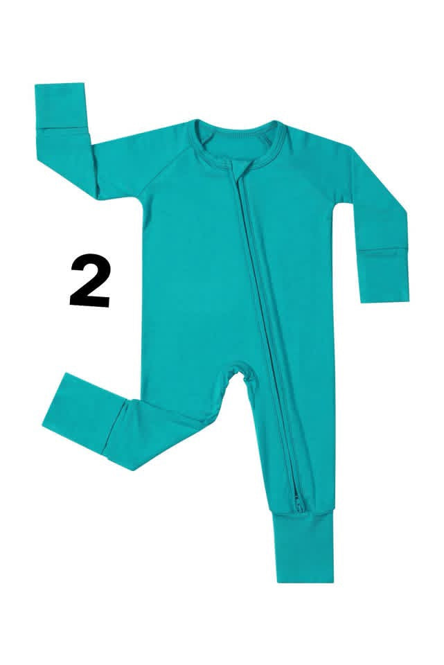 Teal Blue Bamboo Zippy