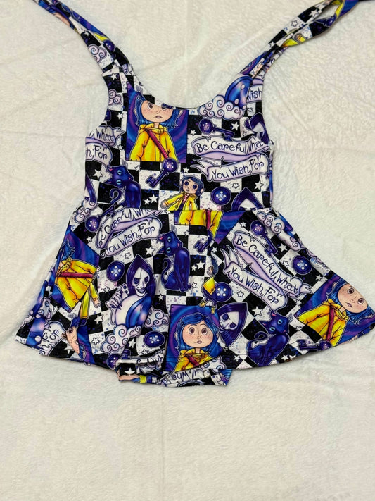 Button Eyes Peplum  Dress