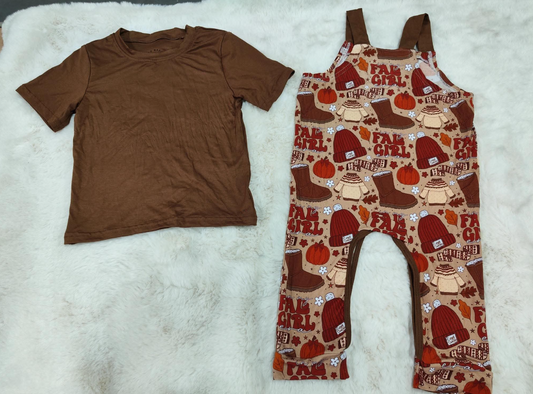 Fall Girl Era— tee & bamboo overalls