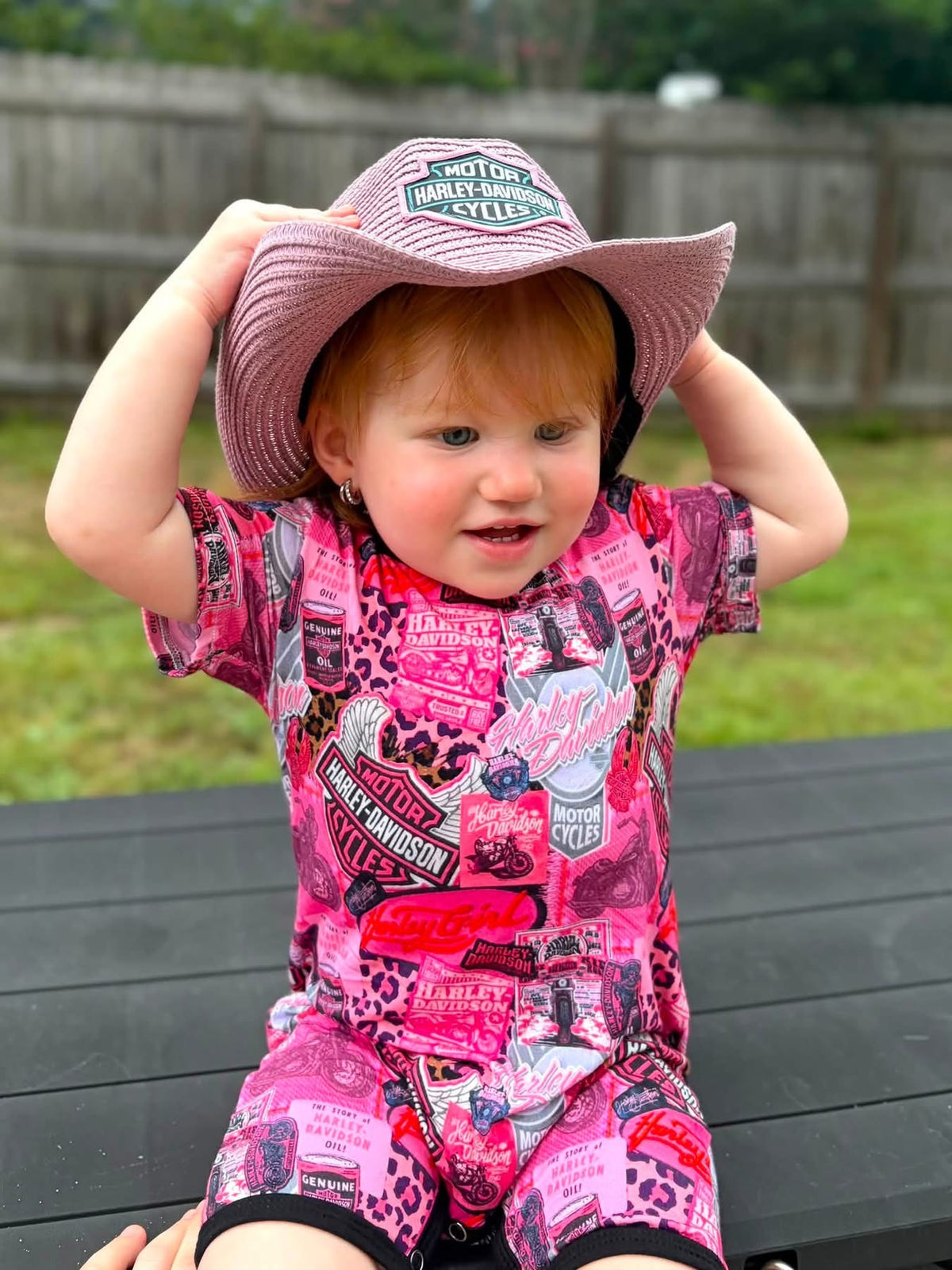 Pink rebel rider -Tshirt romper